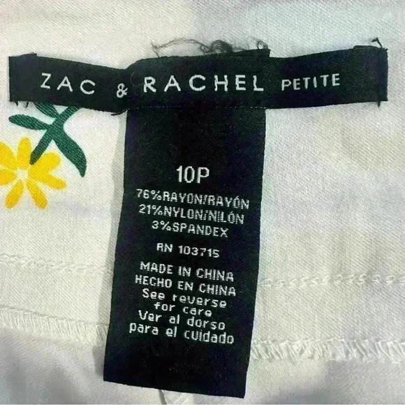 Zac & Rachel Floral Embroidered White Skirt Skort Size 10 Petite - Picture 4 of 4